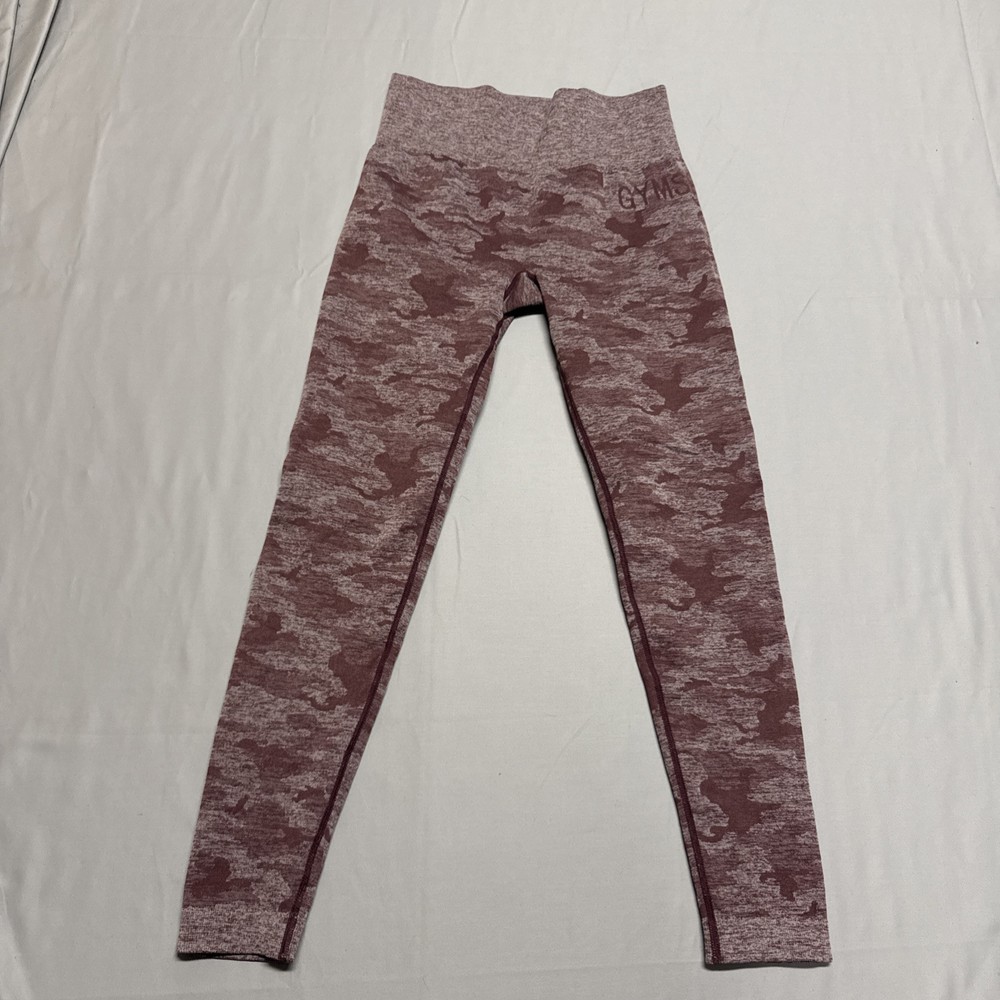 Gymshark Camo Adapt Seamless High-Rise Leggings in Medium Burgundy