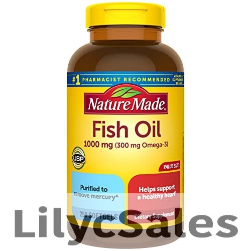 Nature Made Fish Oil Omega 3 1000mg Softgels 250 Count