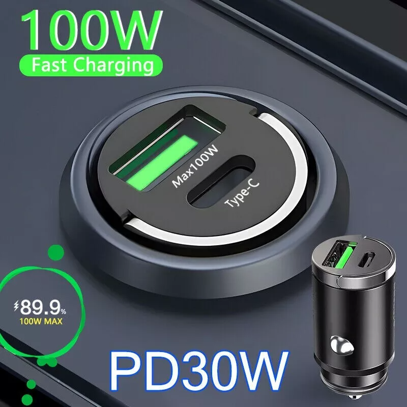 100W Ultra-Fast USB-C Car Charger for iPhone Samsung Android Phones