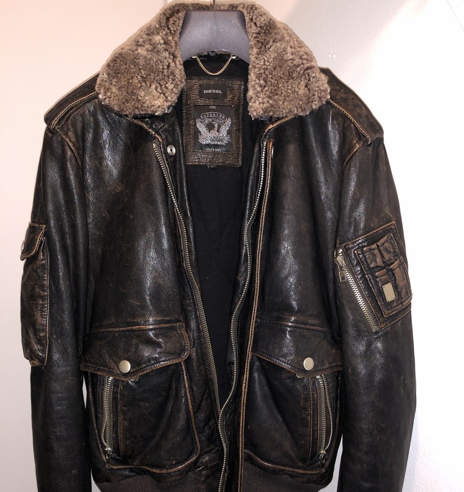 Diesel L-Tarun Goat Leather Flight Jacket (Zara, Schott, Dsquared2, G-Star)