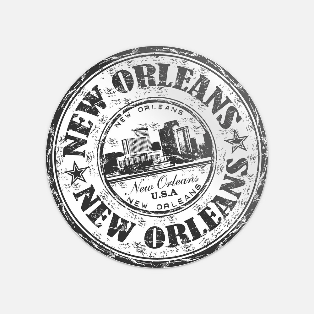 New Orleans City USA Travel Grunge Stamp Vinyl Sticker Decal
