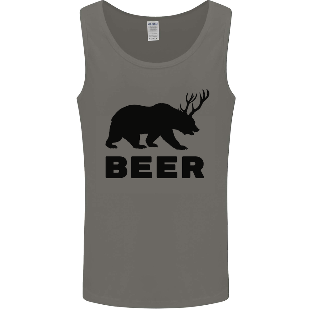 Beer Bear Funny Animal Alcohol Mens Vest Tank Top