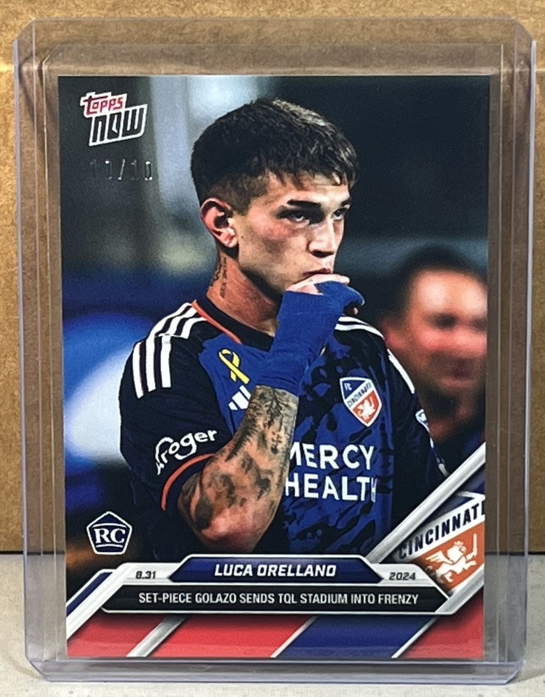 2024 TOPPS NOW MLS #117 LUCA ORELLANO FC CINCINNATI ROOKIE Red Parallel 10/10