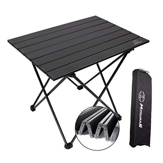 Compact 22x16 Inch Folding Camp Table Portable 18H Black