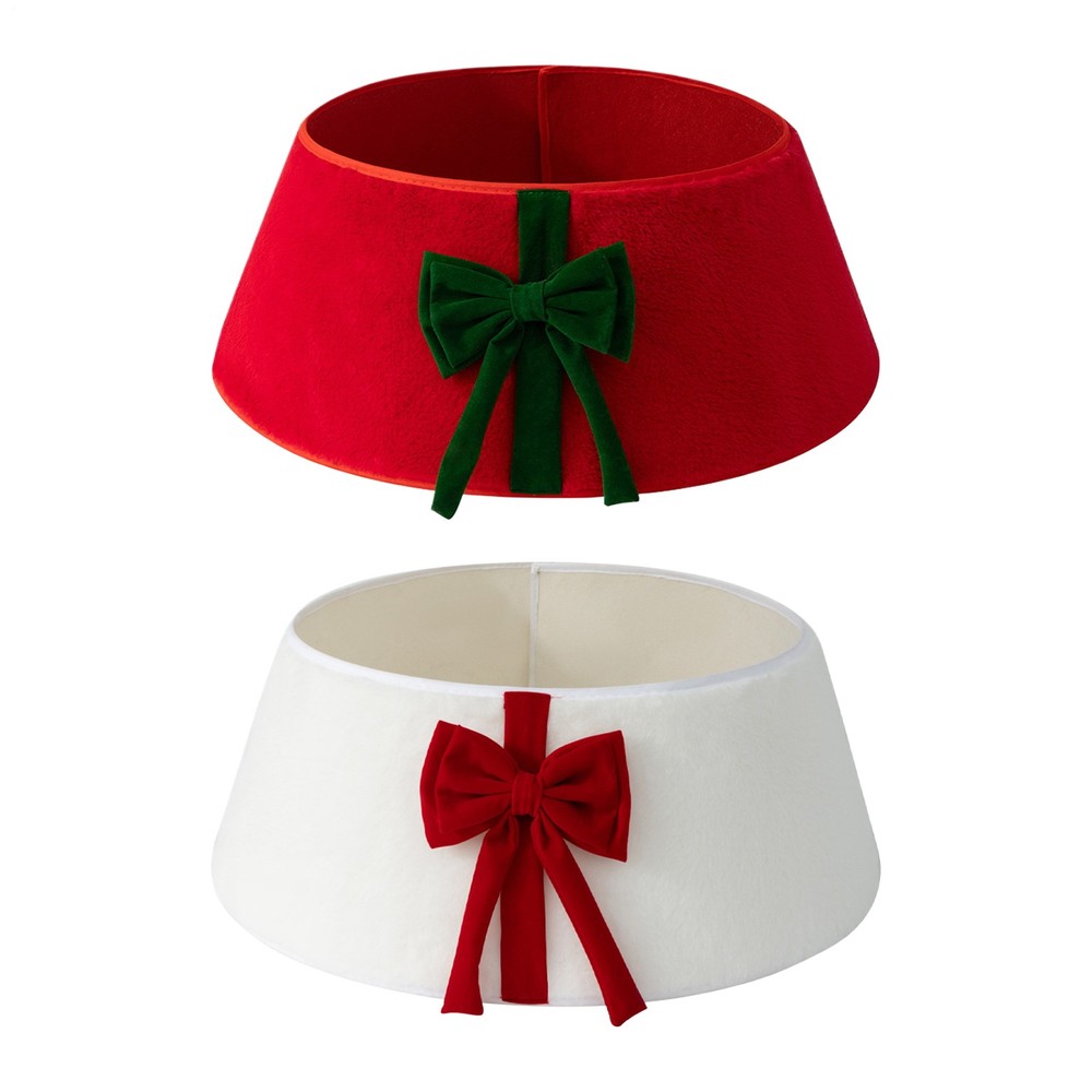 Christmas Tree Collar Red Velvet Folable Christmas Tree Ring Tree Skirt
