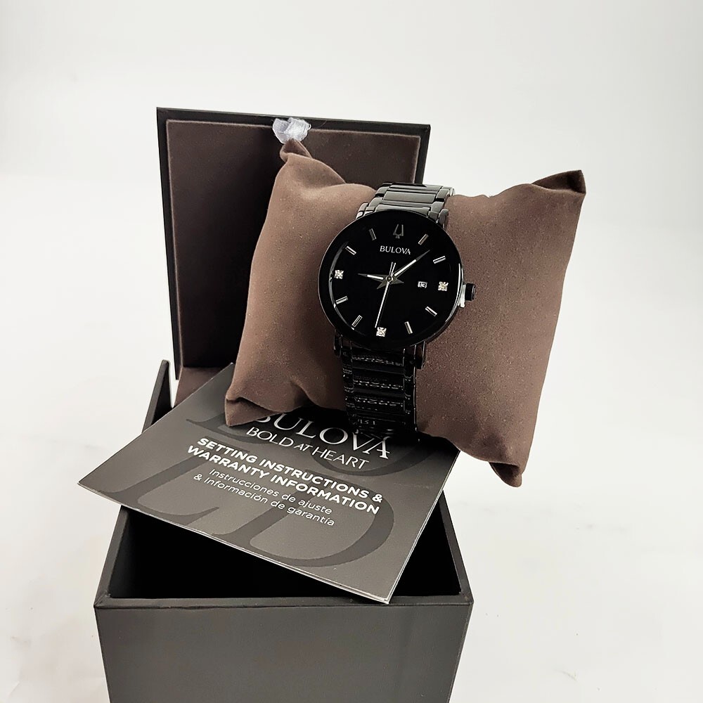 Bulova 98D144 Futuro Black Quartz Mens Watch with Calendar 42MM