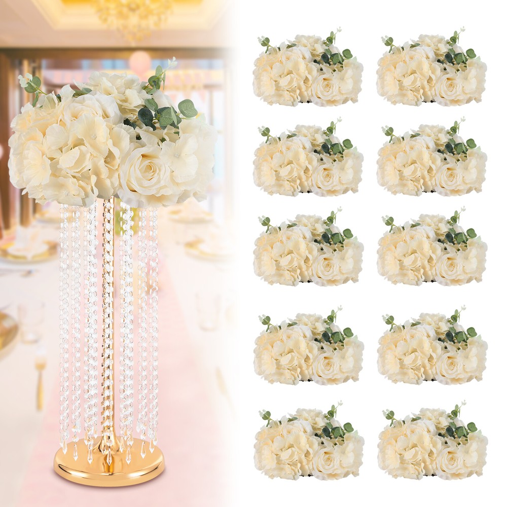 Flower Ball Centerpieces for Table 10 Pcs Fake Plastic Rose Centerpiece Flowers