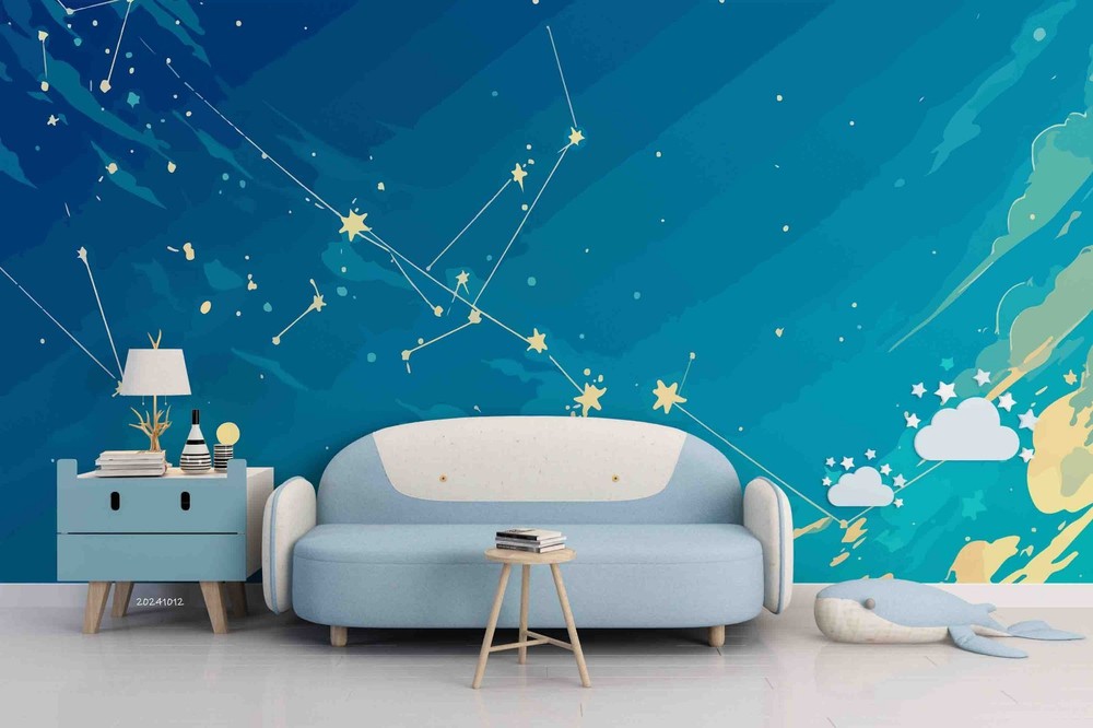 3D Space Constellations Illustration Wall Murals Wallpaper Murals Wall Sticker