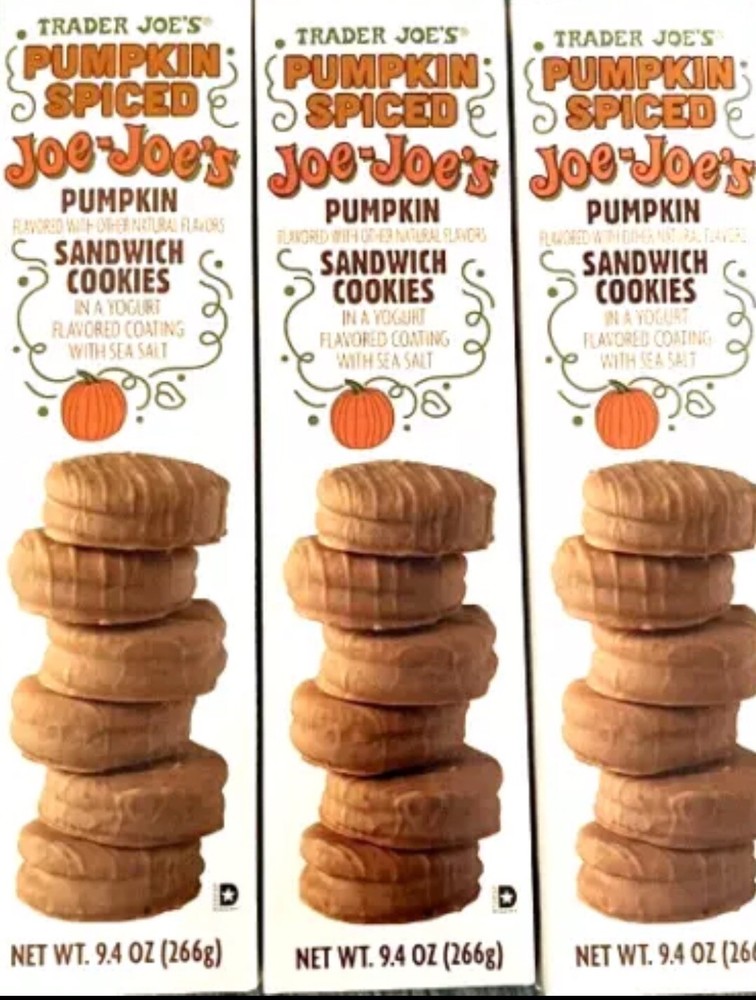 3 Pack Trader Joe's Pumpkin Spiced Joe-Joes Pumpkin Sandwich Cookies - NEW