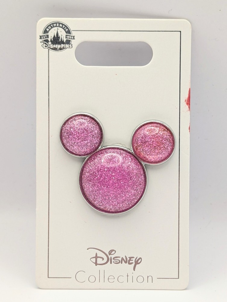 Disney Parks Mickey Mouse Glitter Ears Head Globe 3D Trading Pin