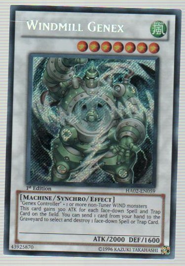 Windmill Genex HA02-EN059 Secret Rare 1st Edition LP Yugioh Card