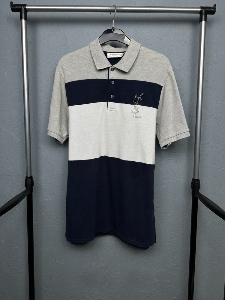 Yves Saint Laurent YSL Mens Big Logo Polo Shirt Size M