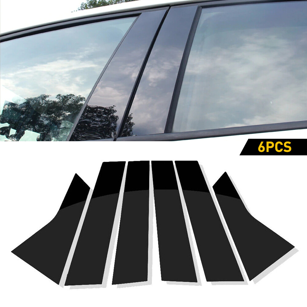 6pcs Glossy Black Pillar Post for 2018-2021 Honda Accord Window Door Trim Cover
