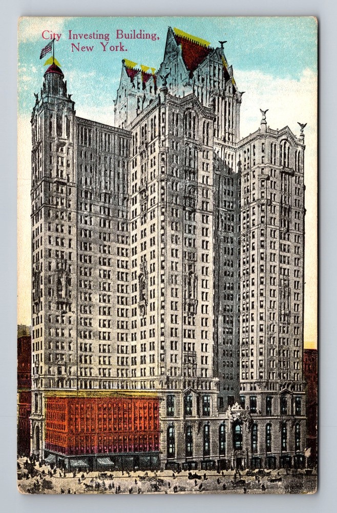New York City NY, City Investing Building, Souvenir, Vintage Postcard