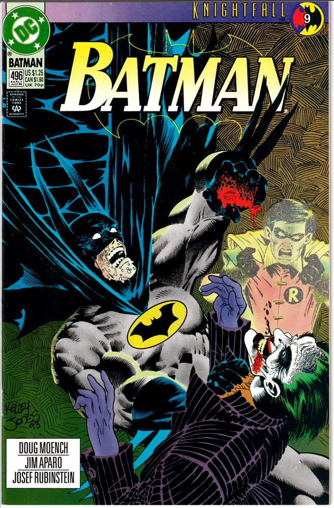 Batman #496 NM 9.4 1993 DC Kelly Jones Jim Aparo Knightfall Joker Cover