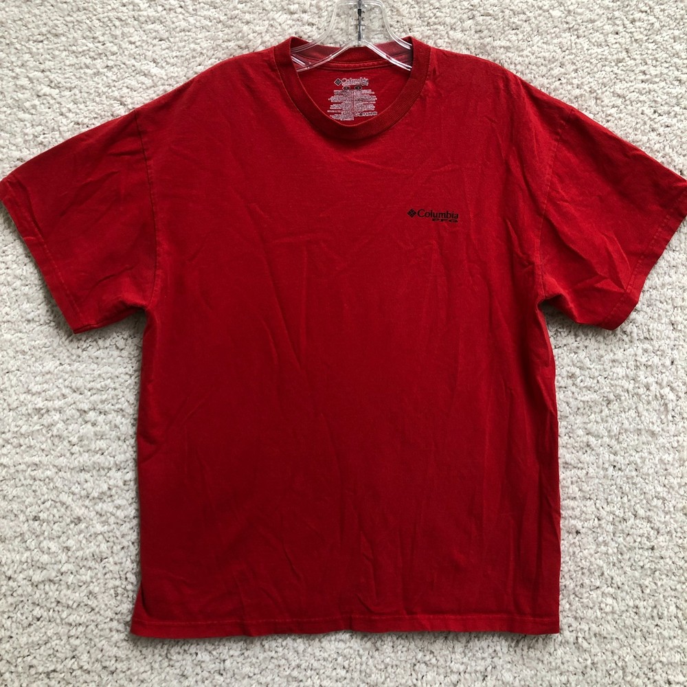 Columbia PFG Shirt Large Adult Red Graphic Crewneck Short Sleeve Fishing Tee Men