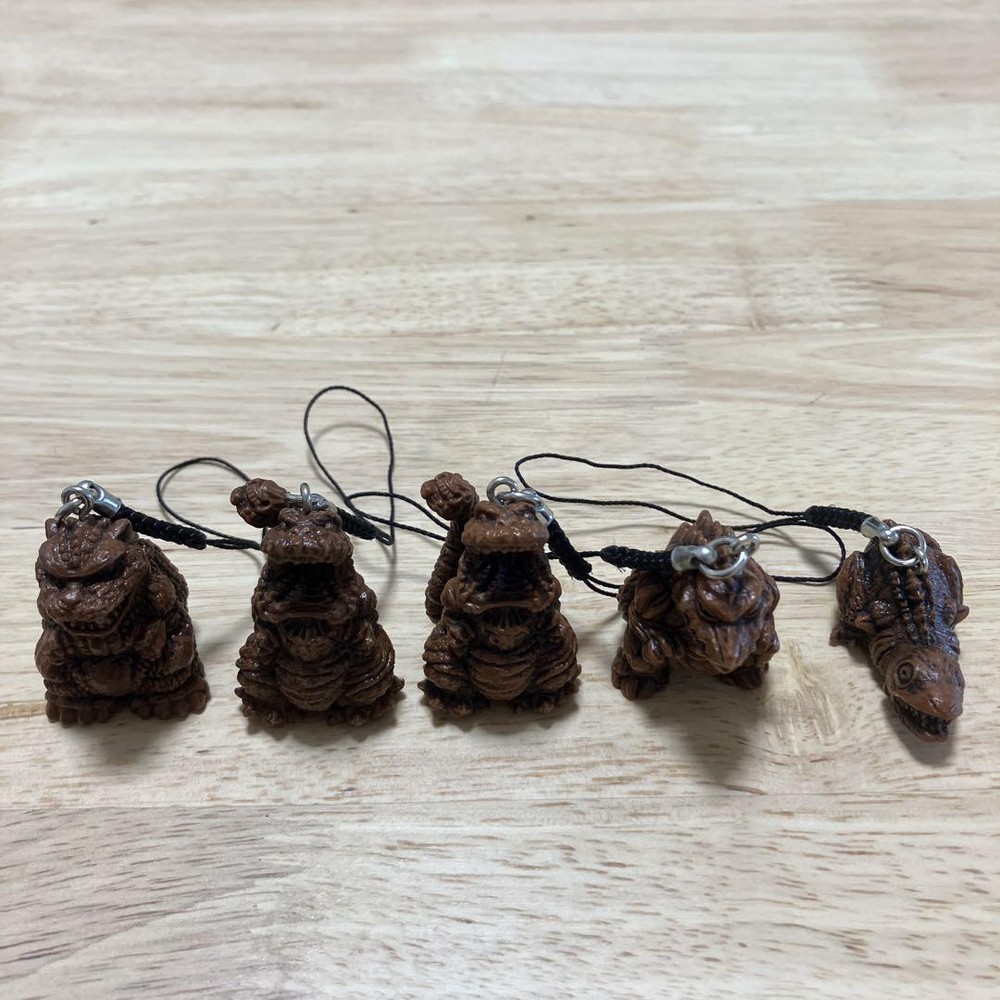Godzilla Wood Carving Strap Bulk Sale F/S-L411 Rare Japan Good Condition
