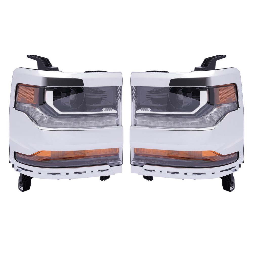 Headlights HID Xenon Left+Right For 2016 17-2019 Chevy Silverado 1500 w/LED DRL