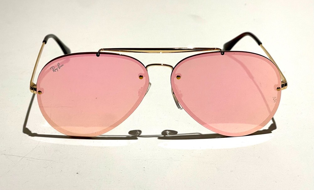 Ray-Ban Blaze Aviator RB3584N 61mm Pink Mirror Gold Frame
