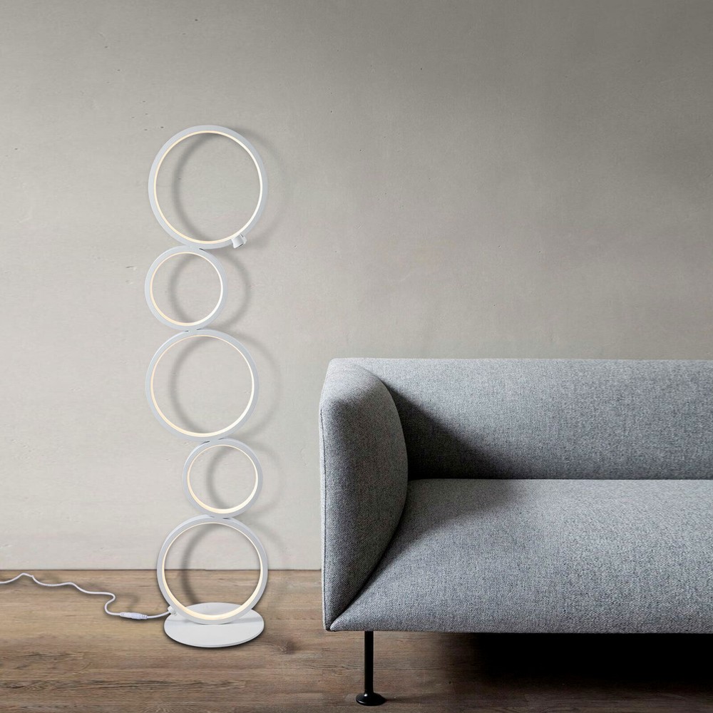 5 Rings Modern LED Floor Lamp for Living Room & Bedroom Night Light Decor