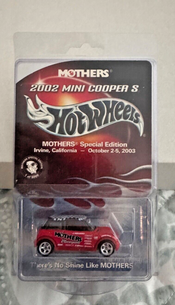 Hot Wheels Mothers Wax 2002 Mini Cooper S Red Special Edition in protector