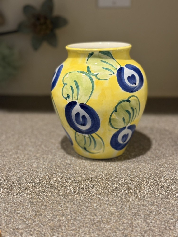 Yellow Pottery Barn Italian Vase