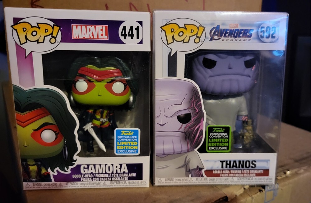 Funko Pop Avengers Thanos 2020 Spring Convention & Gamora 2019 Summer Convention
