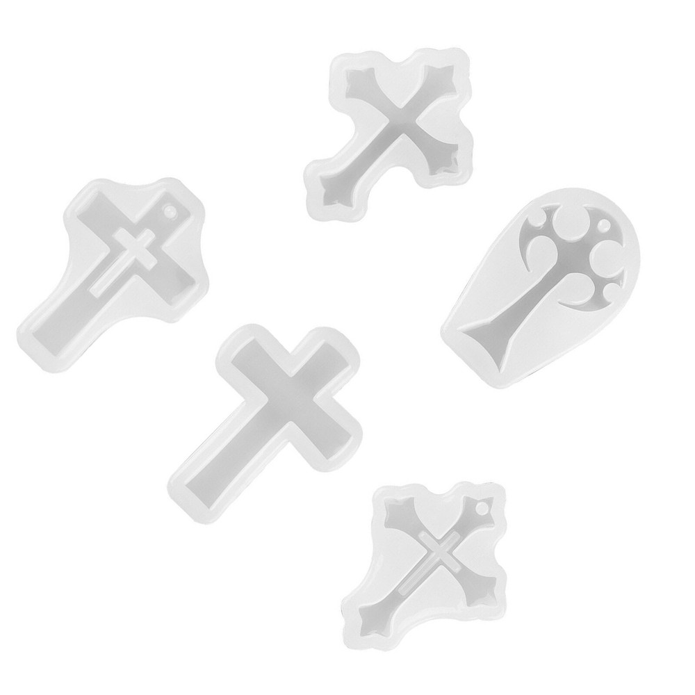 5-in-1 Silicone Cross Resin Mold for DIY Jewelry & Craft Projects  