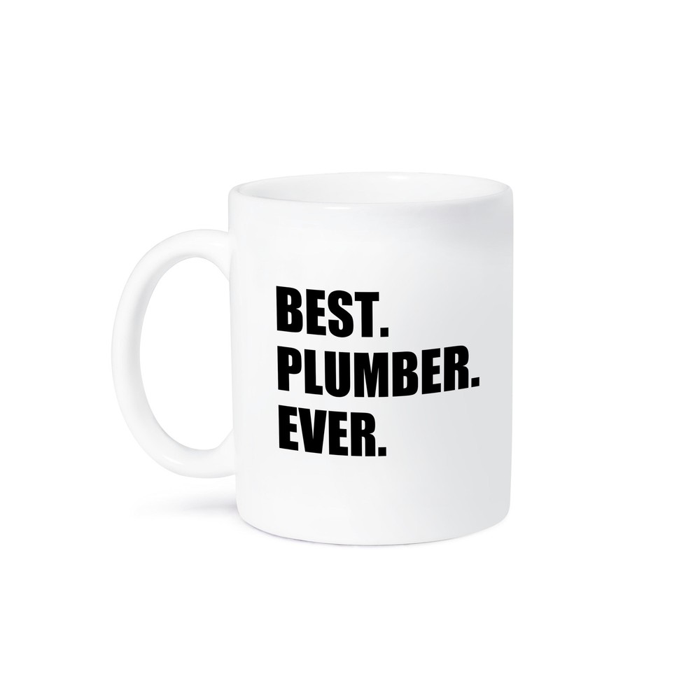 3dRose, Best Plumber Ever, fun plumbing job appreciation gift, black text, Mug