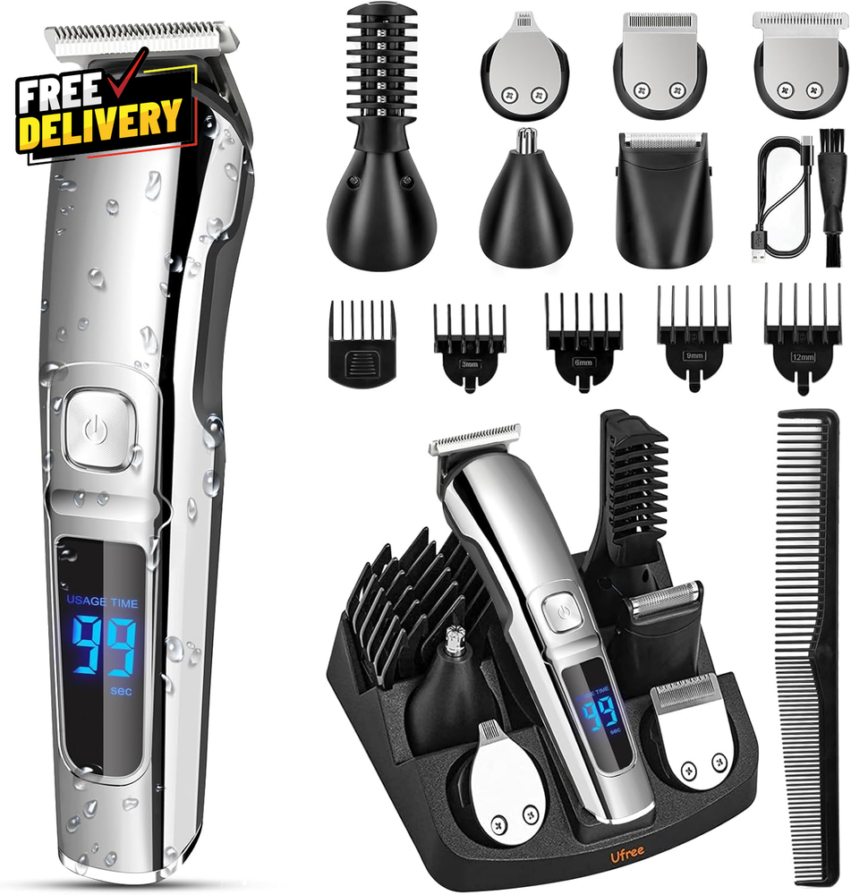 Beard Trimmer for Men Waterproof Electric Razor for Nose Body Face & Mustache...