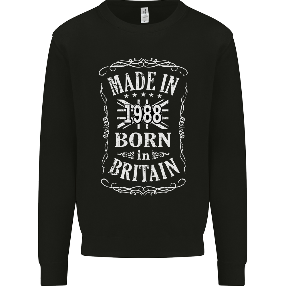 Born In Britain 37th Birthday Made 1988 Mens Sweatshirt Jumper