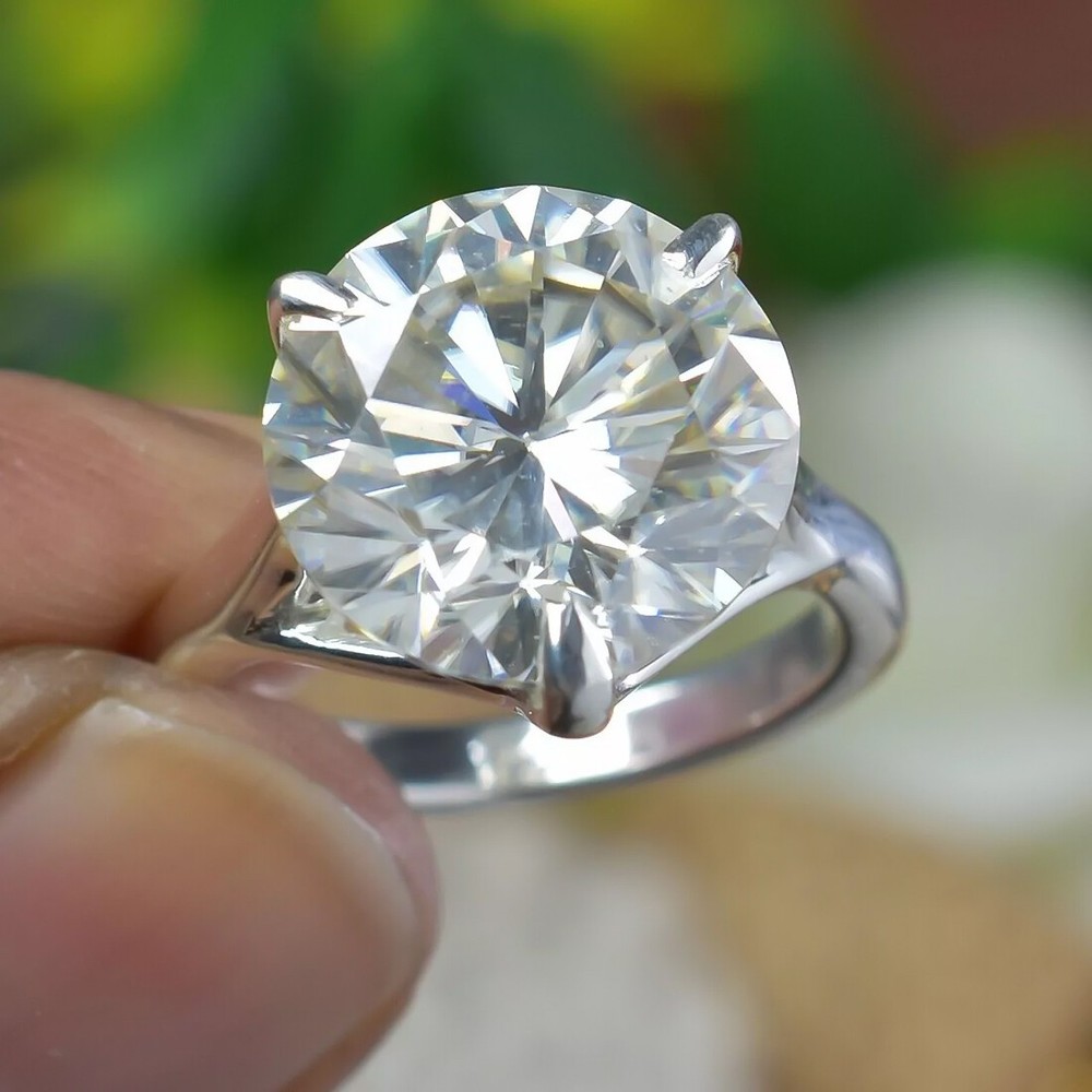 7.65 Ct Certified Round White Diamond Solitaire Ring 925 Sterling Silver