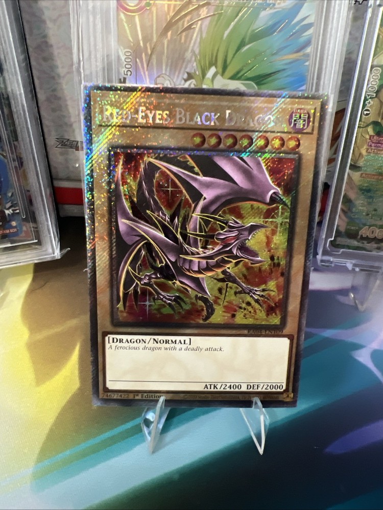 Red-Eyes Black Dragon 8th Art Platinum Secret Rare Quarter Century Stampede