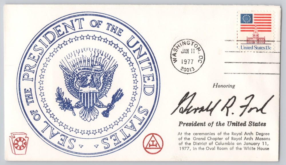 Washington, DC, Presidential Seal Honoring President, Masons , 1977 13c