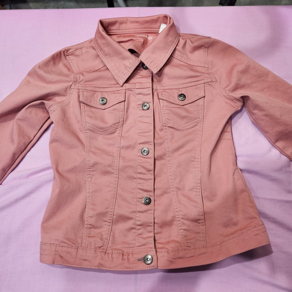 Wrangler Authentics Women's Dusty Rose Stretch Denim Jacket Size Medium, READ
