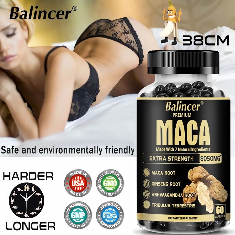 Extra Strength Maca Root Capsules for Men - Natural Energy Supplement