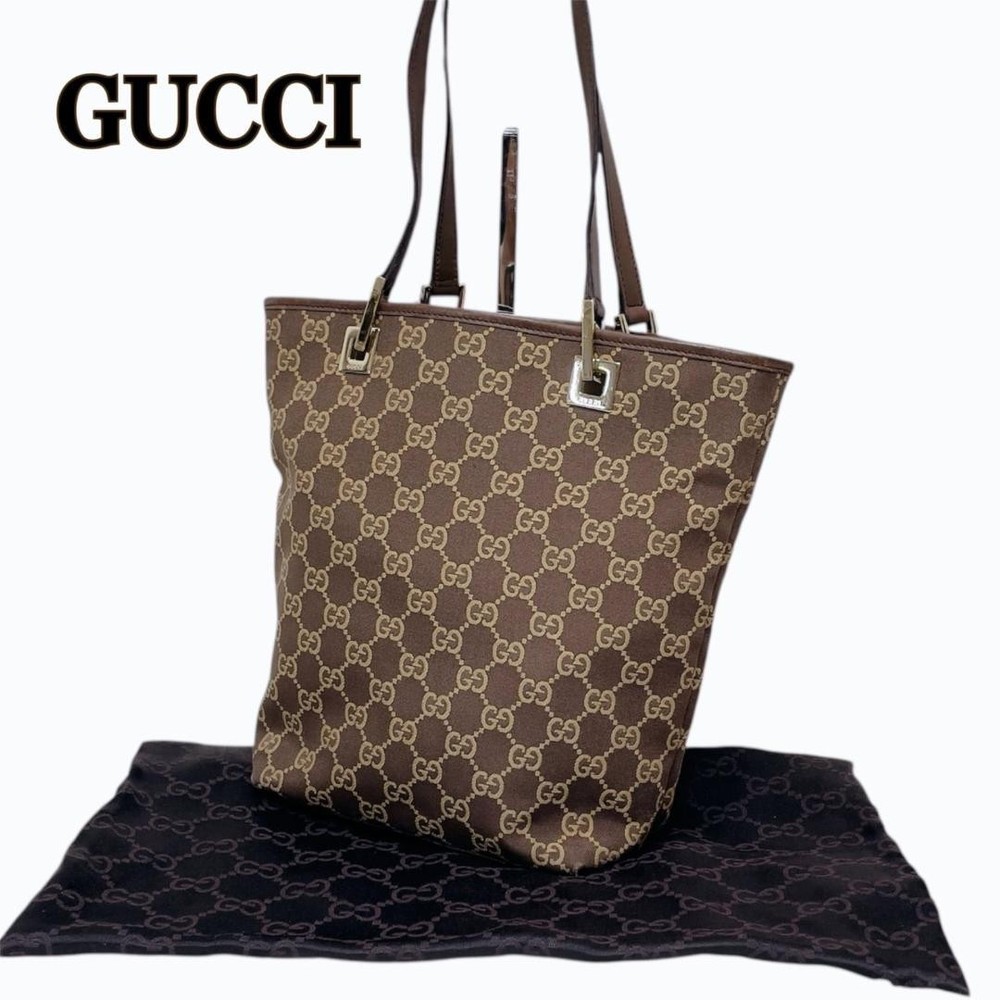 Gucci Mini GG Canvas Bucket Bag in Brown Pre-Owned