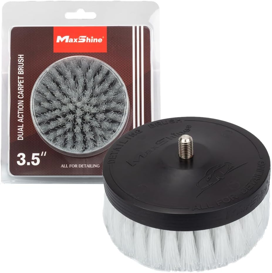 3.5 Inch Dual Action Carpet Drill Brush with Drill Attachment, Car Detailing Scr