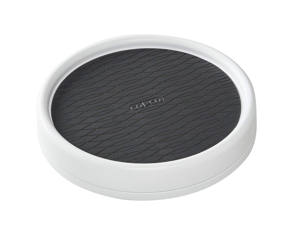 9-Inch Charcoal Non-Skid Lazy Susan Turntable for Pantry Cabinet