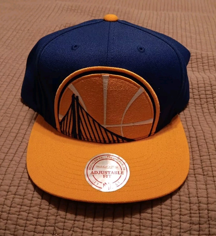 Mitchell & Ness NBA Golden State Warriors Cropped Snapback Hat - Large Logo NWOT