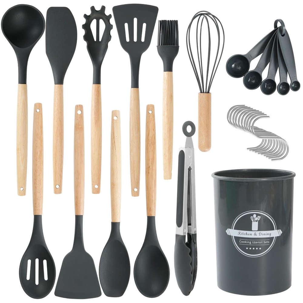 Cozinester Silicone Kitchen Utensils Set, 27 Pcs Cooking Utensils Set, Kitche...