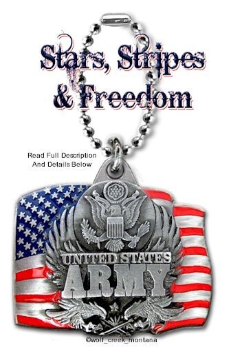 ARMY TRIBUTE Car or Truck Charm Hang from Rear View Mirror MILITARY Veteran USA'