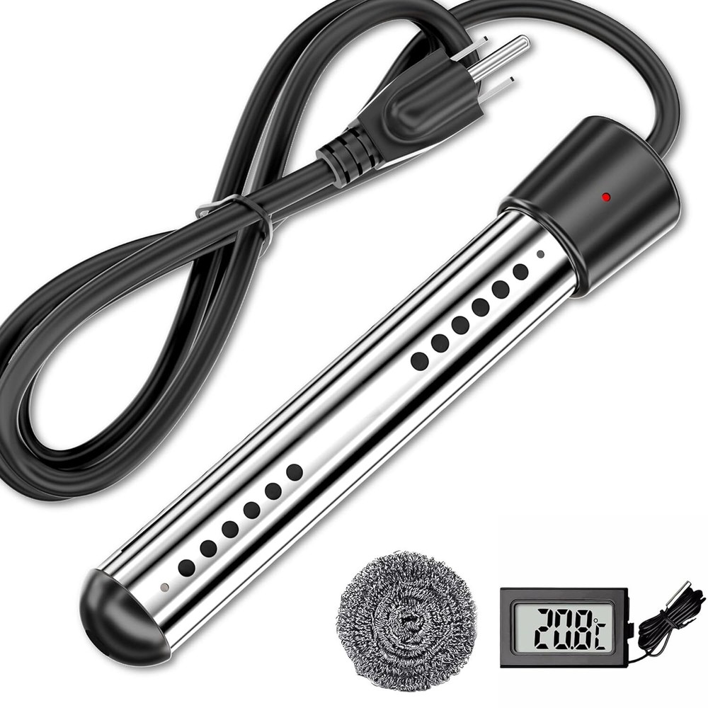 Pool Heater for Above Ground Pool, 1500W with Digital LCD Black