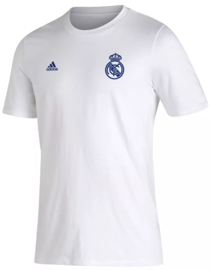 ADIDAS Men's Real Madrid Crest Tee Shirt White Size Large NWT