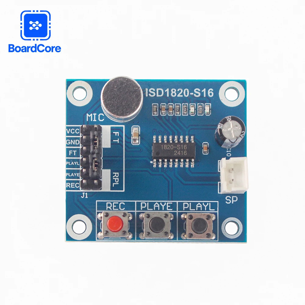 ISD1820 Recording Module Voice Module with Mic Sound Audio DC 3V-5V