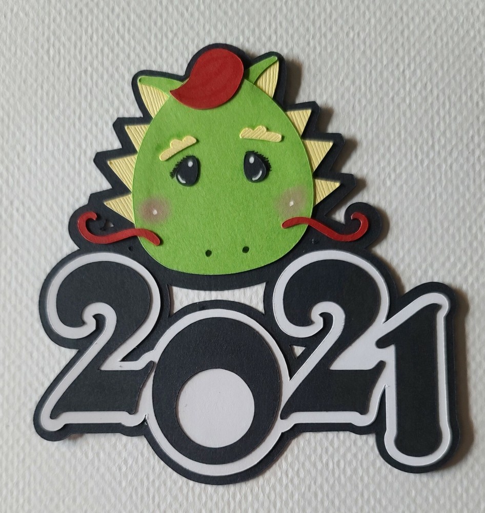 2021 New Year Dragon Scrapbook Paper Piecing for Card Making-image