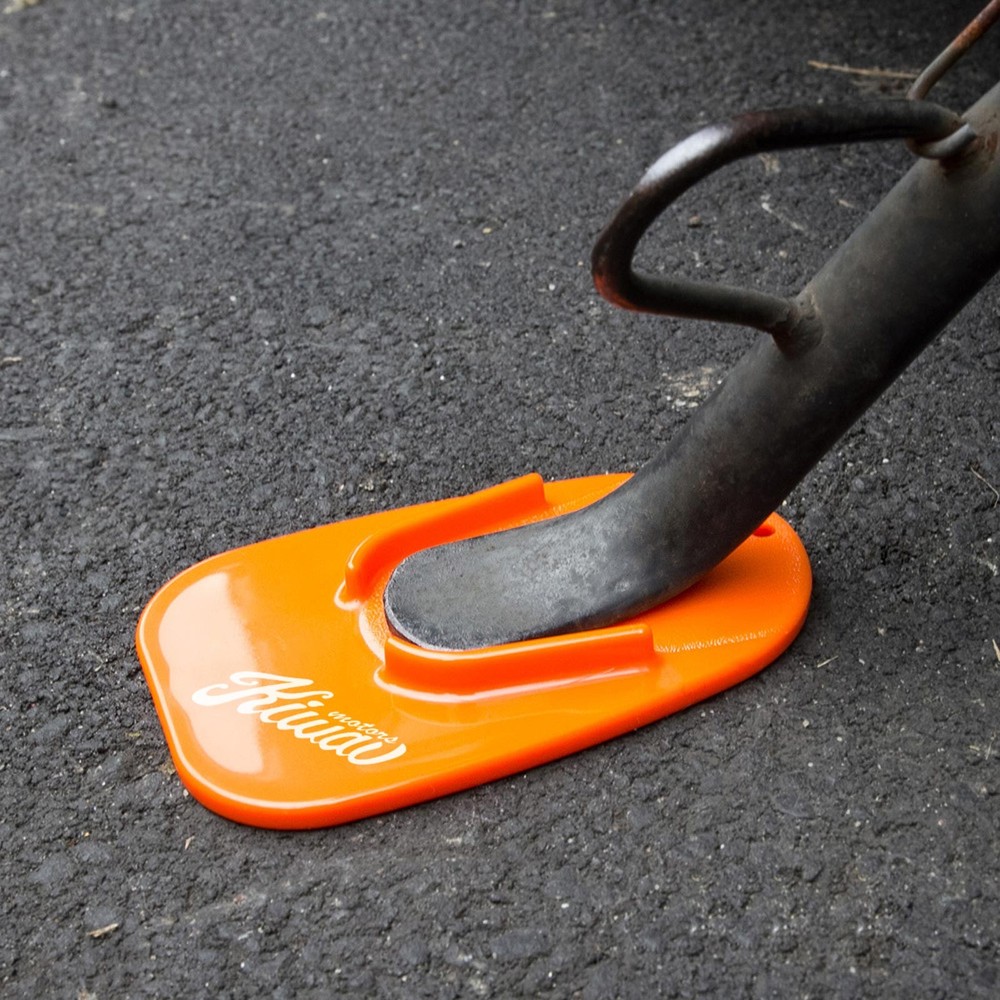 Motorcycle kickstand pad support orange anti sinking soft ground US STOCK
