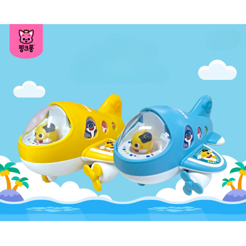 Pinkfong Character Baby Shark Mini Plane Set of 2 Friction Power Toy Propeller M