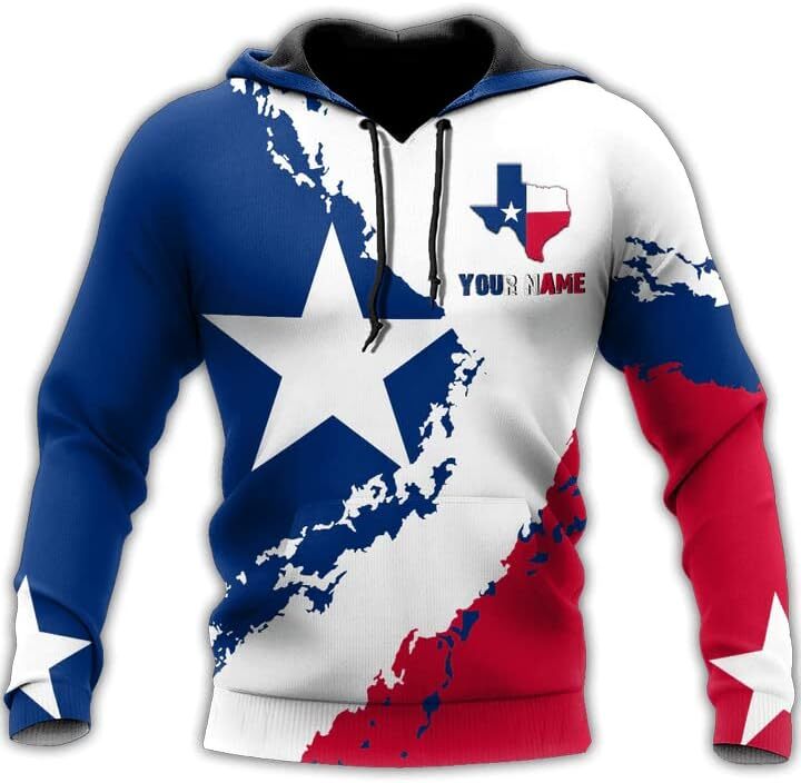 Personalized Name Texas Flag Hoodie, Texas Proud Hoodiefor Men, Texas Hoodie 8