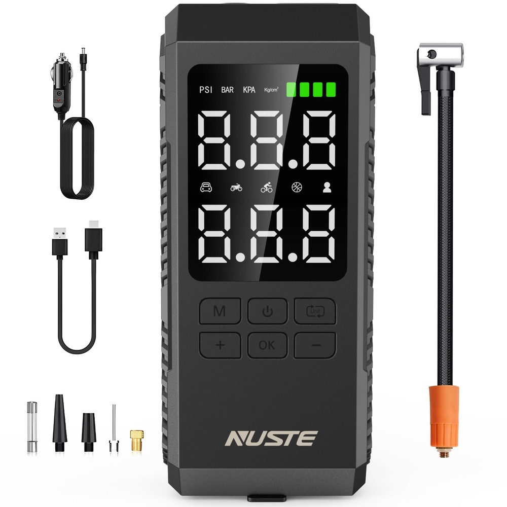 Portable Digital Tire Inflator Air Compressor for Car Tires with Pressure Gauge